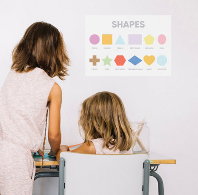 Colourful Shapes Homeschool A3 Poster