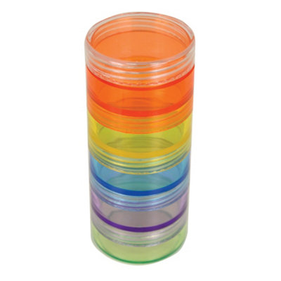 Colourful Stackable Pill Dispensing Tower - 5 Tablet Storage Compartments