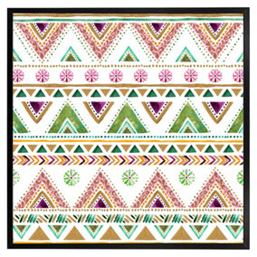 Colourful striped gold style triangles (Picutre Frame) / 20x20" / Grey