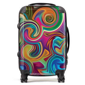 Colourful Wave Pattern Suitcase - Cabin
