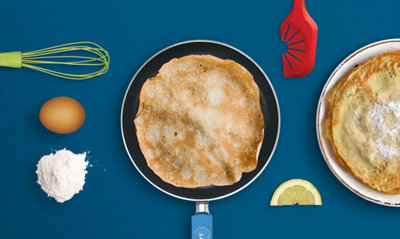 Colourworks Blue Crepe Pan with Soft Grip Handle