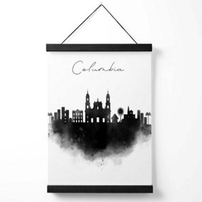 Columbia Watercolour Skyline City Medium Poster with Black Hanger