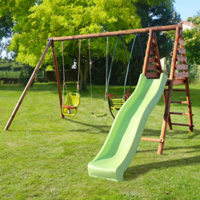 Colza Wooden Swing Set with Slide