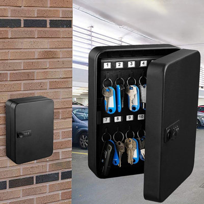 Combination Key Cabinet, Wall Mounted, Up To 48 Keys, Key Box