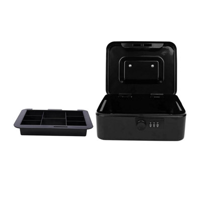 Combination Lock Cash Box, Compact Steel Security Box With 3 Digit ...