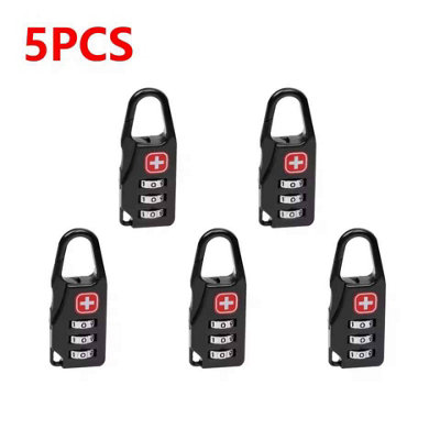 Combination padlock, portable alloy luggage zipper lock, 1-10 pack