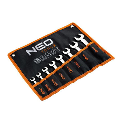 Combination Spanners Short 8-19mm Set 8pc NEO TOOLS