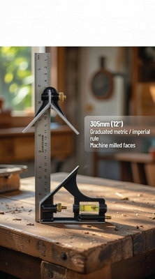 Combination Square 305mm Metric/Imperial Rule with Level & Scriber