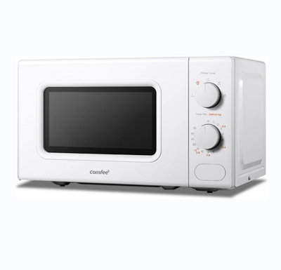 Comfee 700W 20L Countertop Microwave Oven with Dual Knob Control,White