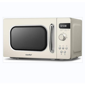 Comfee 800W 20L Freestanding Microwave Oven With LED Display and Button Control,Cream