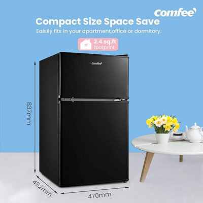 Comfee Black Under Counter Fridge Freezer, 87L Small Fridge Freezer ...