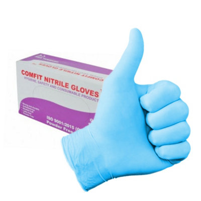 Comfit Extra Large Blue Nitrile Disposable Gloves 100 pack