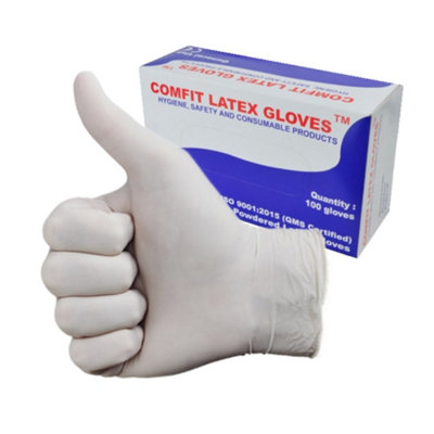 Comfit Large Disposable Powdered Latex Gloves 100 pack