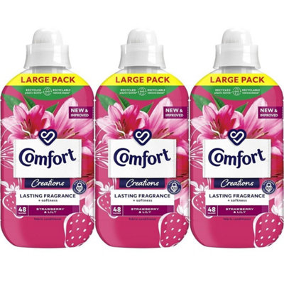 Comfort Creations Fabric Conditioner Strawberry & Lily 48 Washes- 1.44L Pack of 3