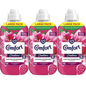 Comfort Creations Fabric Conditioner Strawberry & Lily 48 Washes- 1.44L Pack of 3