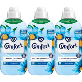 Comfort Fabric Conditioner Blue Skies 33 Washes 990ml x 3