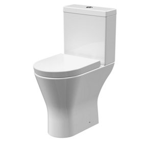 Comfort Height Rimless Toilet Pan, Cistern & Soft Close Seat - 845x380x605mm