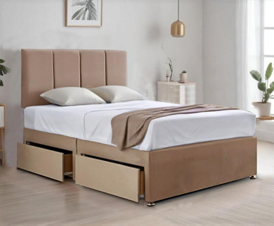 Comfort Mink 6FT Super King Plush Divan Bed with Spring Memory Foam ...