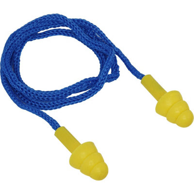 Comfortable Corded Ear Plugs with Triple Flange Design and 32dB SNR Rating