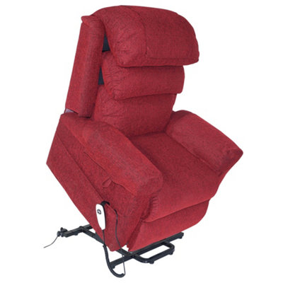 Comfortable Wall Hugging Rise & Recline Arm Chair in Red Chenille ...