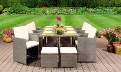 Rattan high back cube best sale garden furniture