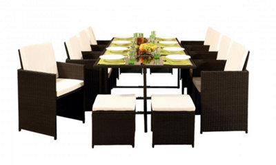 13 piece rattan cube garden furniture sale