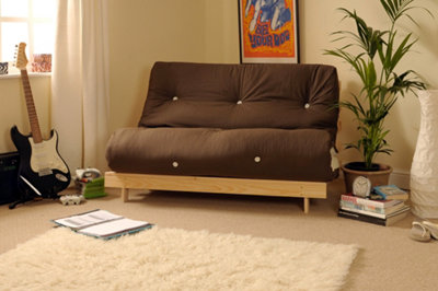 Comfy Living 2ft6 Luxury Futon Set in Chocolate and Cream