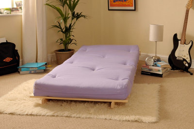 Comfy Living 2ft6 Luxury Futon Set in Lilac DIY at B&Q