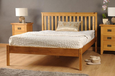 Comfy Living 3ft Medina Wooden Bed Frame in Caramel