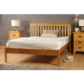 Comfy Living 3ft Medina Wooden Bed Frame in Caramel