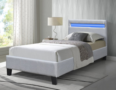 Comfy Living 3ft Prado Bed Frame With LED Light Grey