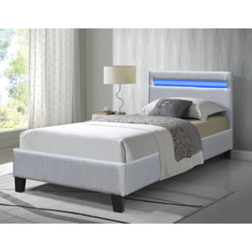 Comfy Living 3ft Prado Bed Frame With LED Light Grey