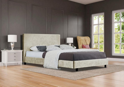 Comfy Living 3ft Prado Crushed Velvet Bed Frame Cream