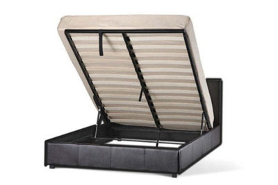 Comfy Living 3ft Prado Faux Leather Ottoman Storage Bed Black