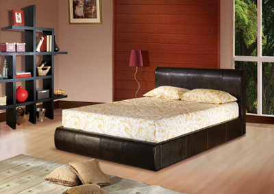 Comfy Living 3ft Prado Faux Leather Ottoman Storage Bed in Chocolate