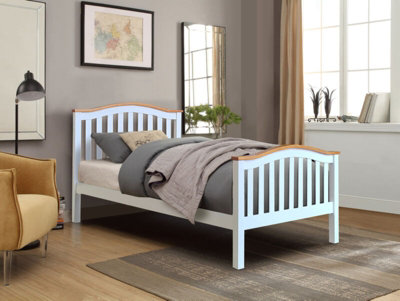 Comfy Living 3ft Solid Wooden Curved Bed Frame in White