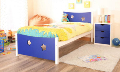 Comfy Living 3ft Star Bed in Blue With Bed Side