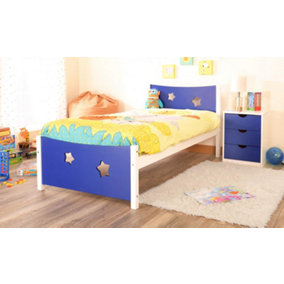 Comfy Living 3ft Star Bed in Blue With Bed Side