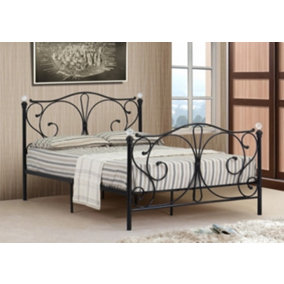 Comfy Living 4ft Christina Metal Bed Frame in Black