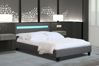 Comfy Living 4ft Prado Bed Frame With LED Dark Grey