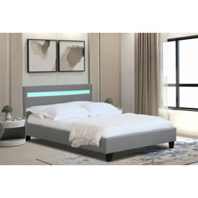 Comfy Living 4ft Prado Bed Frame With LED Light Grey