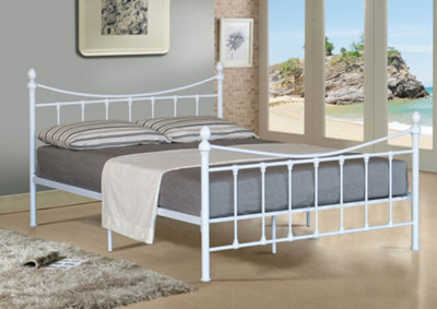 Comfy Living 4ft Victoriana Metal Bed Frame  in White