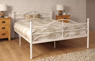 Comfy Living 4ft White Metal Bedframe