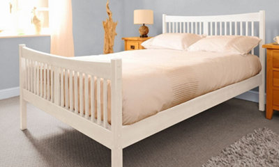 Comfy Living 4ft6 JD Shaker Bed Frame in White