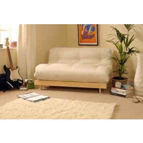 Comfy Living 4ft6 Luxury Futon Set in Natural