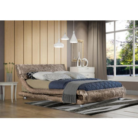 Comfy Living 4ft6 Mallorca Crushed Velvet Bed Frame Truffle