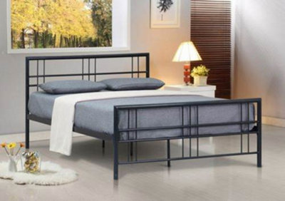 Comfy Living 4ft6 Rosie Metal Bed Frame in Black