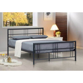 Comfy Living 4ft6 Rosie Metal Bed Frame in Black