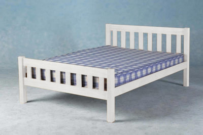 Comfy Living 4ft6 Solid Pine Carlow Bed Frame in White