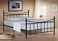 Comfy Living 4ft6 Victoriana Metal Bed Frame  in Black